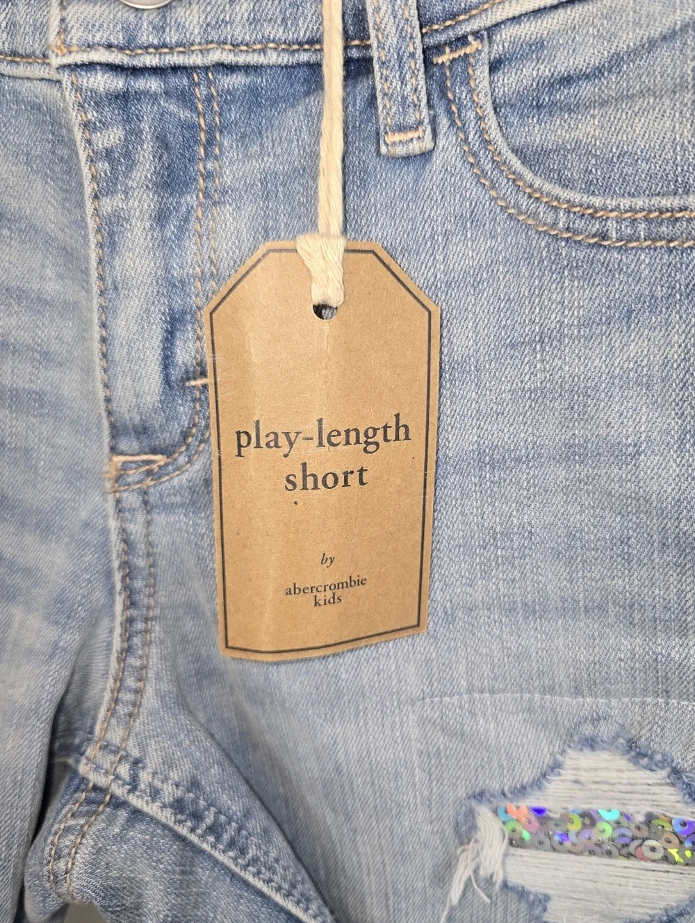 Abercrombie Kids Jean Shorts Bundle Play Length Distressed Patches NWTSize 11/12